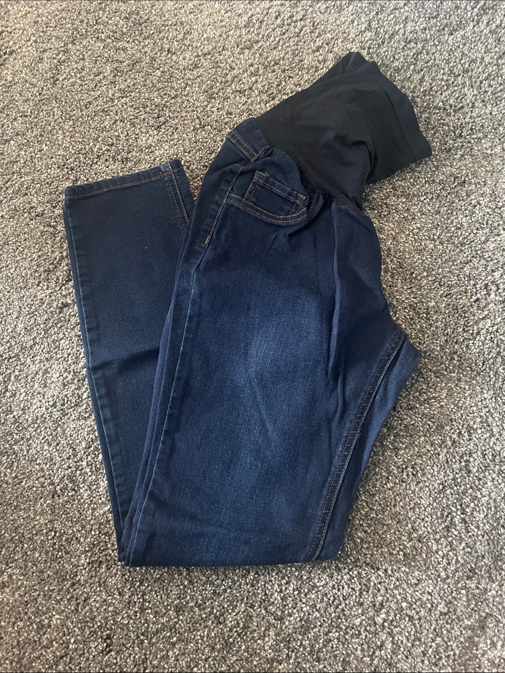 Jessica Simpson Dark Blue Maternity Jeans with Black Waistband